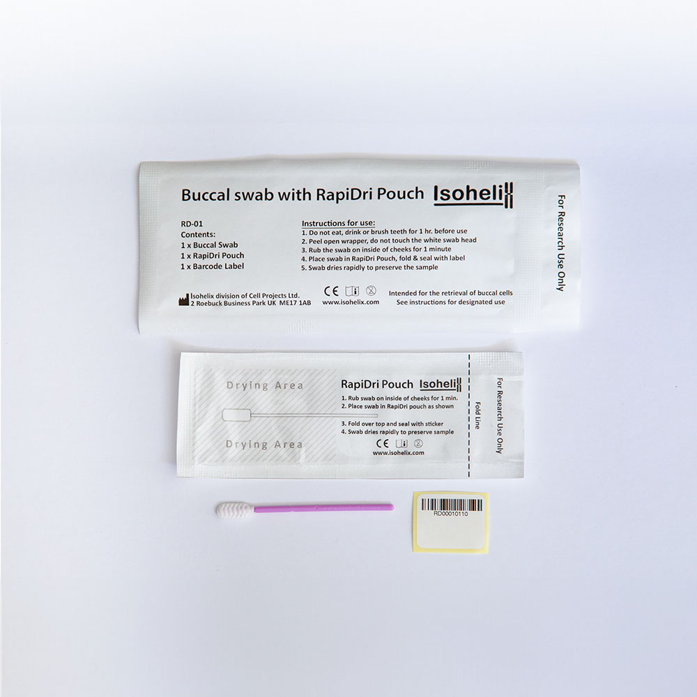 Picture of Isohelix Buccal Swabs with RapiDri pouch and barcode (200)