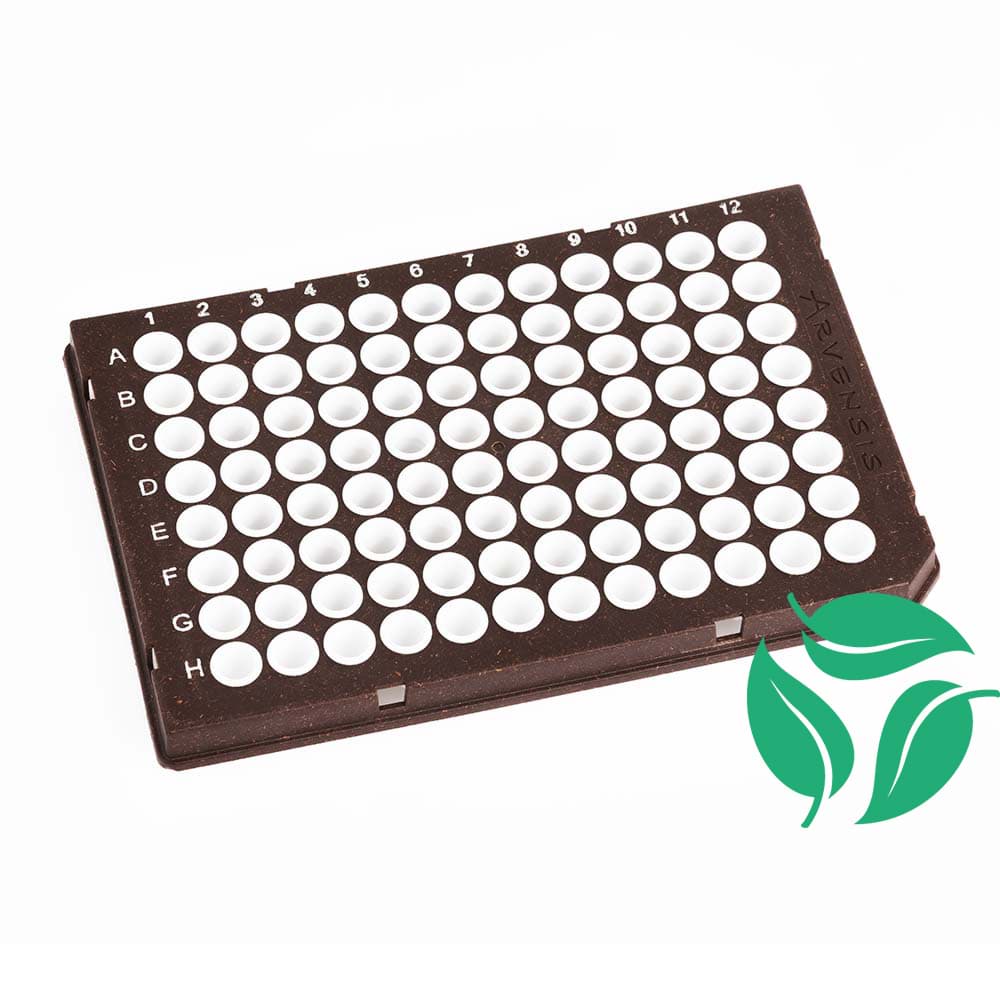 Picture of B-Frame Rigid 96w PCR Plate, Semi-Skirted, H12 notch, Roche style, Low Profile, White - 5x10