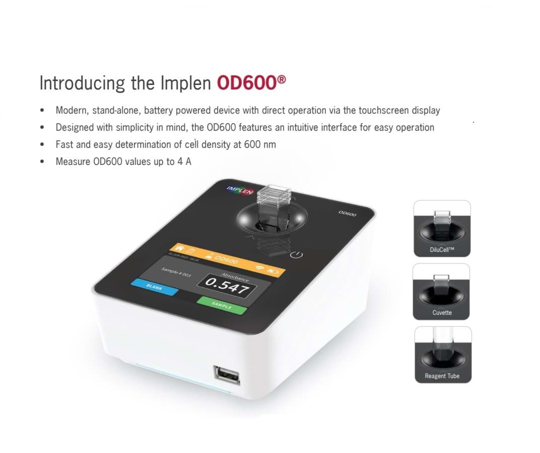 Od600 Machine Implen OD600 diluphotometer for accurate determination of cell density ...