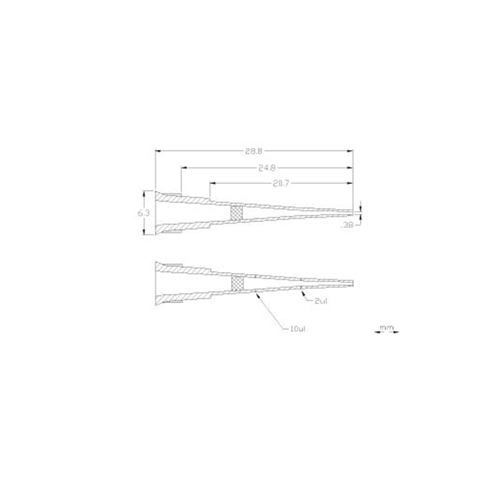 Technical drawing MultiGuard Ultra G 10 µl Filter Tips Rack 10x96