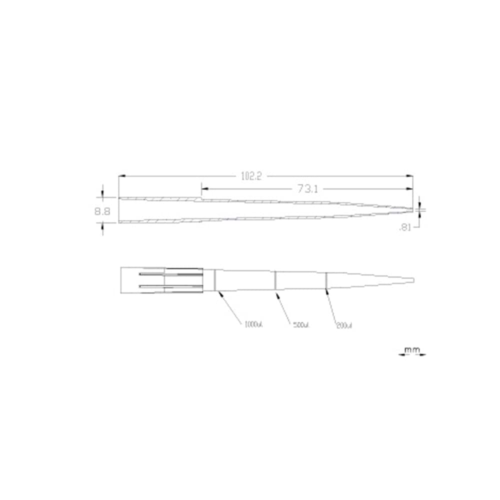 Picture of OneTouch 1000 µl tips Sterile Hinged Rack 40x96