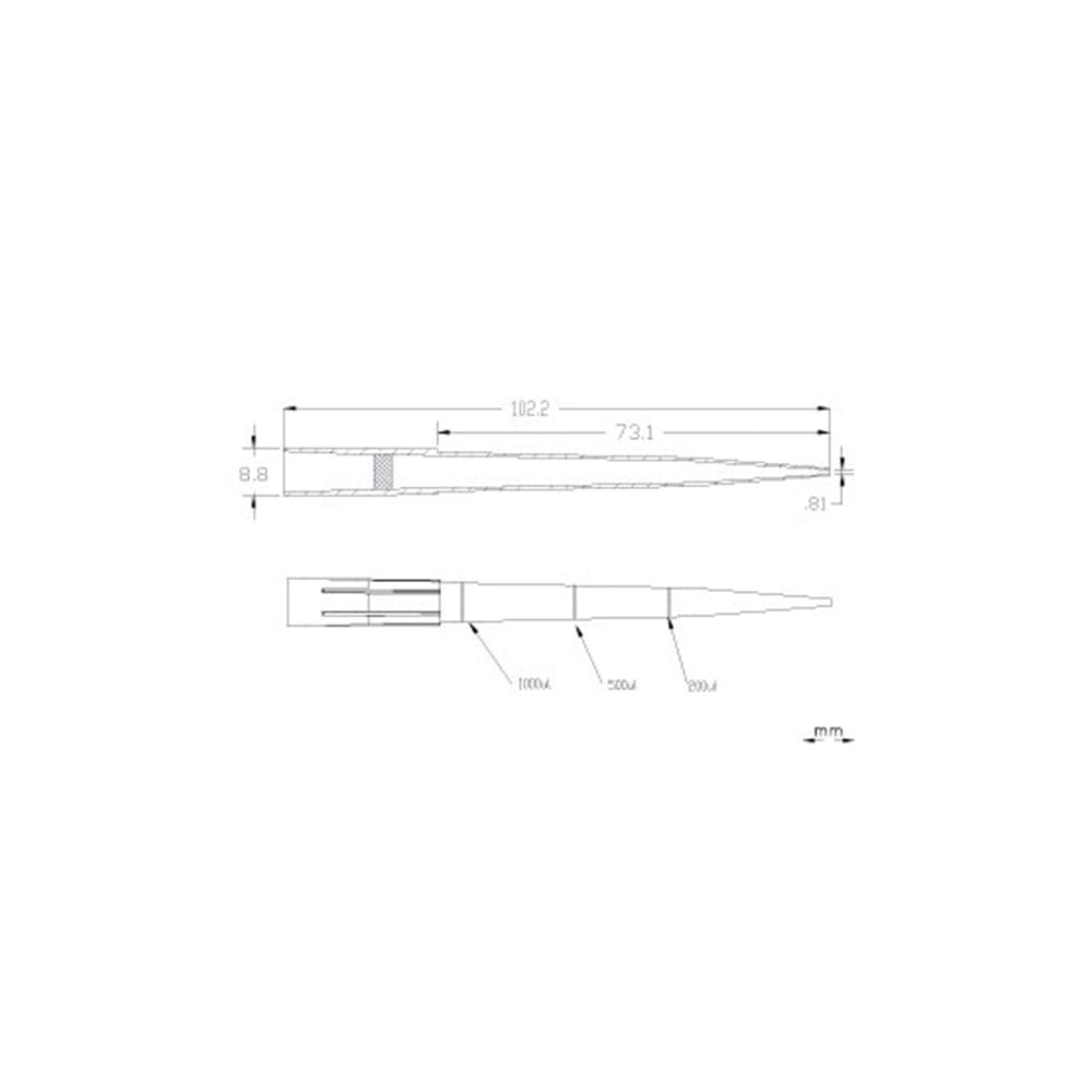 Picture of OneTouch 1000 µl Filter Tips Sterile Hinged Rack 8x96