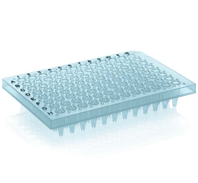 Picture of 96-well PCR Plate  Semi-Skirted with Flat Deck (Black Lettering Blue) (25)