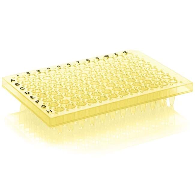 Picture of 96-well PCR Plate  Semi-Skirted with Flat Deck (Black Lettering Yellow) (25)