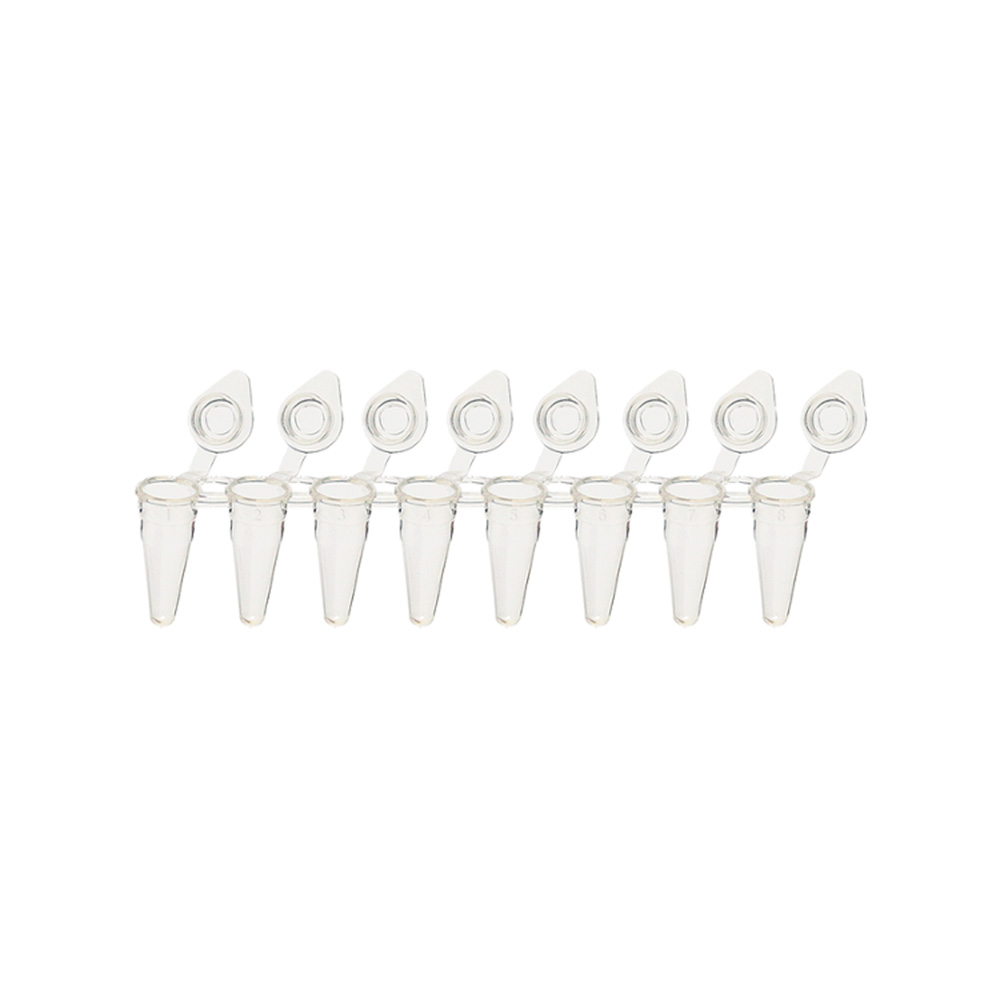 Picture of AmpliStar-II 8-Strip 0.1ml Low-Profile PCR Tubes, Attached Optical Flat Caps - 10x120